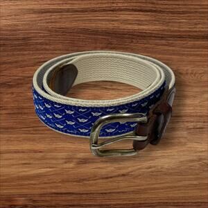 YRI Designs 19th Hole Men's Size Medium Golf Blue Leather Belt 50.5"